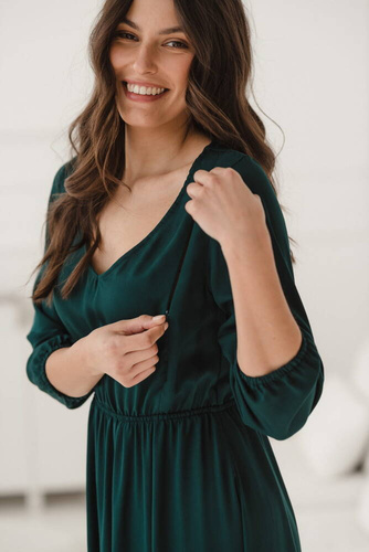 Sukienka ciążowa i do karmienia Lovely Dress Midi Milk&Love morski 