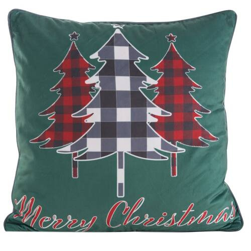 Poszewka świąteczna choinki welurowa Chp 124 Eurofirany zielony