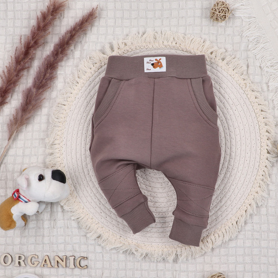 Komplet niemowlęcy z bawełny organicznej Psaki Nini beżowy