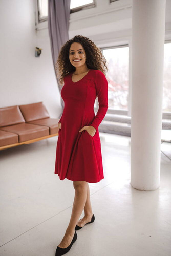 Sukienka do karmienia Mama Milk&Love karminowa czerwień