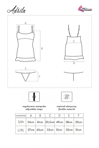 Komplet, koszulka + stingi Adsila LC 30098 LivCo Corsetti Fashion