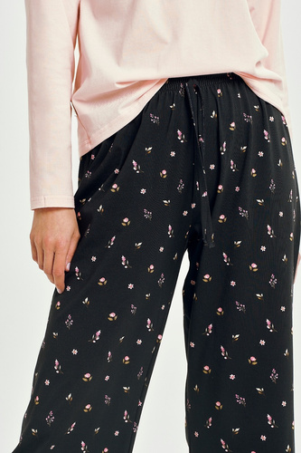 Taro Irene 3457 – piżama damska z bawełny, bluzka z długim rękawem i spodnie 3/4