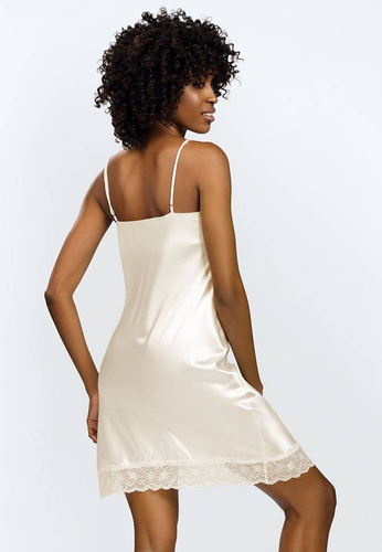 Halka satynowa Zahara koszulka damska DKaren - jasny ecru