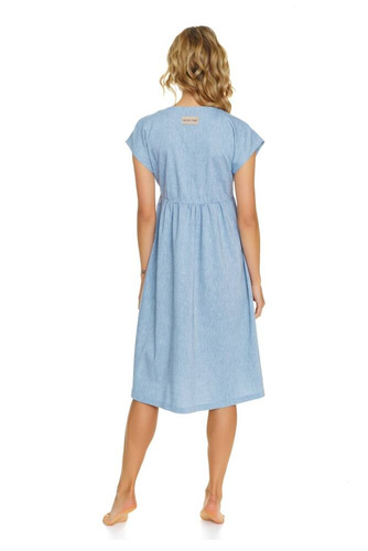 5360 Koszula Nocna do karmienia  z lnem Doctor Nap -blue jeans