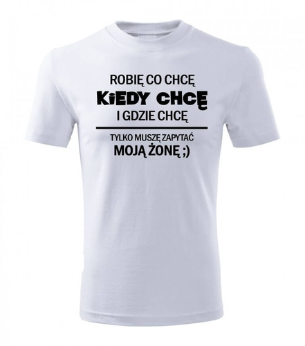 Koszulka męska "Muszę zapytać żonę" Moocha biały