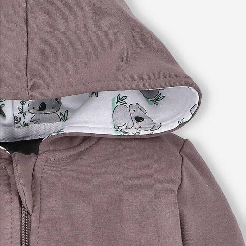 Bluza dwuwarstwowa Sweets Koala z bawełny organicznej Nini czekoladowy