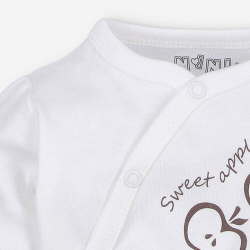 Body kopertowe z bawełny organicznej Happy Apples Nini ecru