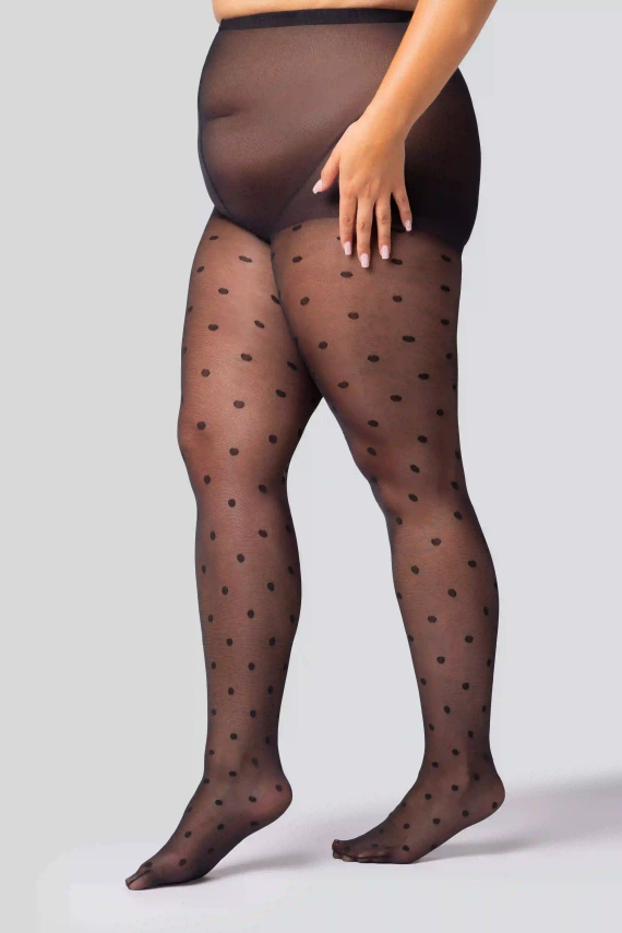 Polka Dot Rajstopy Mona Queen Size 30 den – w groszki, półmatowe, eleganckie