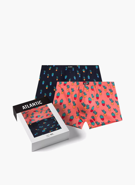 Bokserki męskie 2MHH-005 Atlantic - koralowy-granatowy