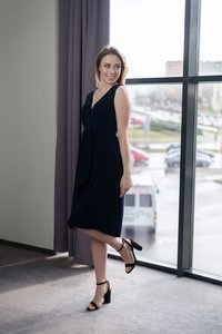 Zwiewna sukienka ciążowa  120  MIRACLE-granat