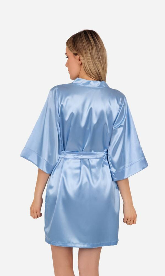 Szlafrok damski satynowy Vesna ByShelly - błękitny