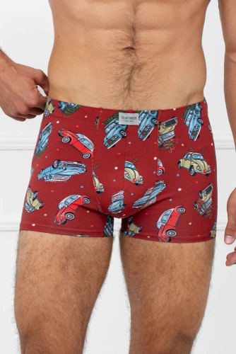 Italian Fashion Retro – wygodne bokserki męskie z zabawnym świątecznym wzorem