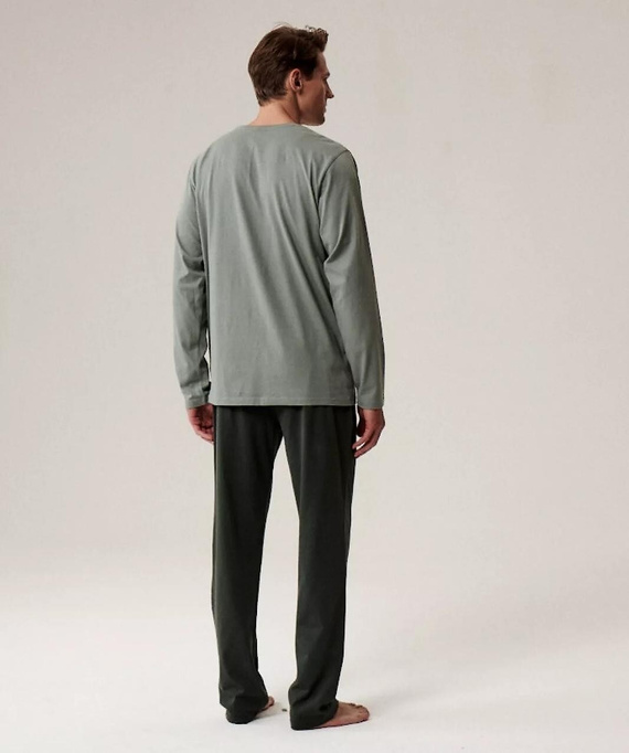 Bawełniana piżama męska NMP-392 Atlantic – długi rękaw, komfort i styl na co dzień