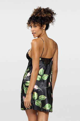 Halka satynowa Flowers  DKaren - DK-HA 08 czarny