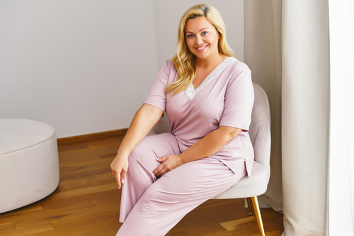 Piżama Damska Plus Size 7154 Doctor Nap - papaya