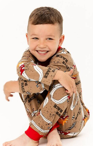 Piżama dla chłopca 3306, 3307 Theo Taro - kakao