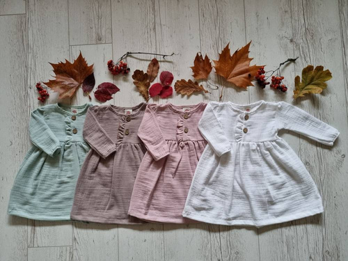 Sukienka muślinowa  "Just Muslin" Makoma pudrowy róż 