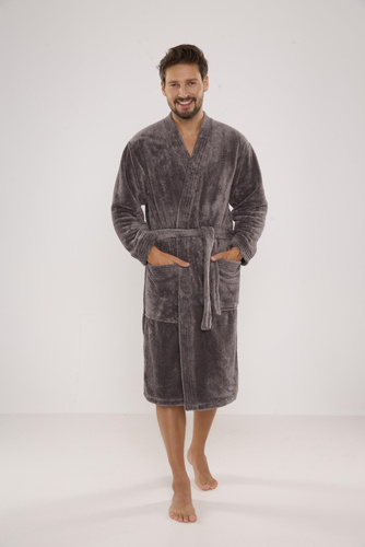 391 Hugo szlafrok męski De lafense - szary