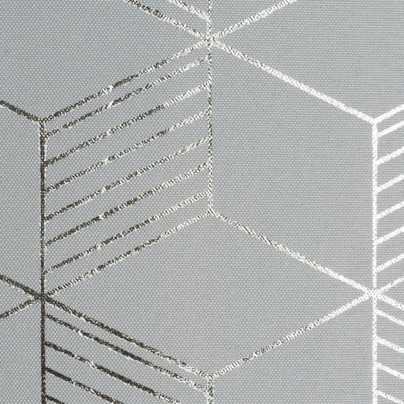 Oli Zasłona gotowa na przelotkach Design 91 srebrna geometria