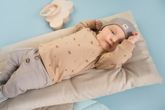 Bluzka z długim rękawem Wooden Pony Pinokio - brąz druk