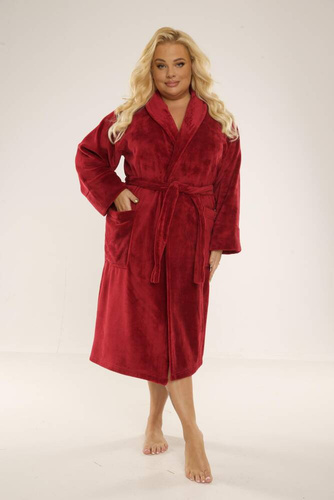 Długi Szlafrok damski 628 Abigail Forex - bordo