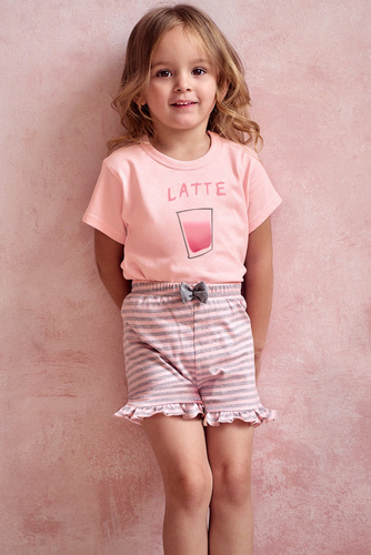 Piżama dla dziewczynki 3149, 3150 Frankie Taro - morela