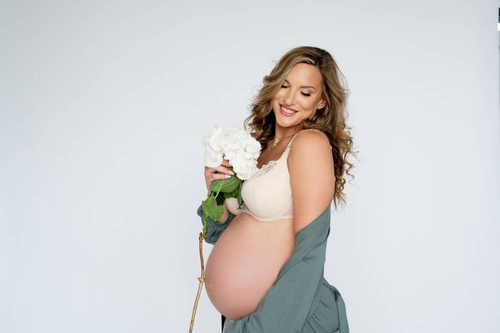 Półusztywniany biustonosz do karmienia Soul Momtobe - beżowy