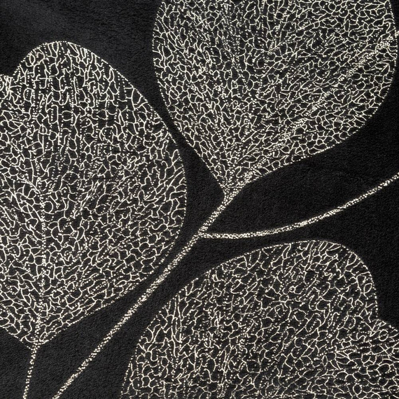 Koc narzuta z mikrofibry z błyszczącym nadrukiem liści Ginko 2 Eurofirany miodowy