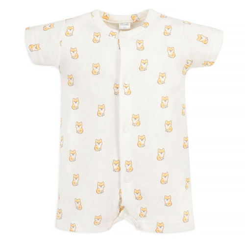 Rampers niemowlęcy rozpinany Lovely Day Pinokio - ecru pieski