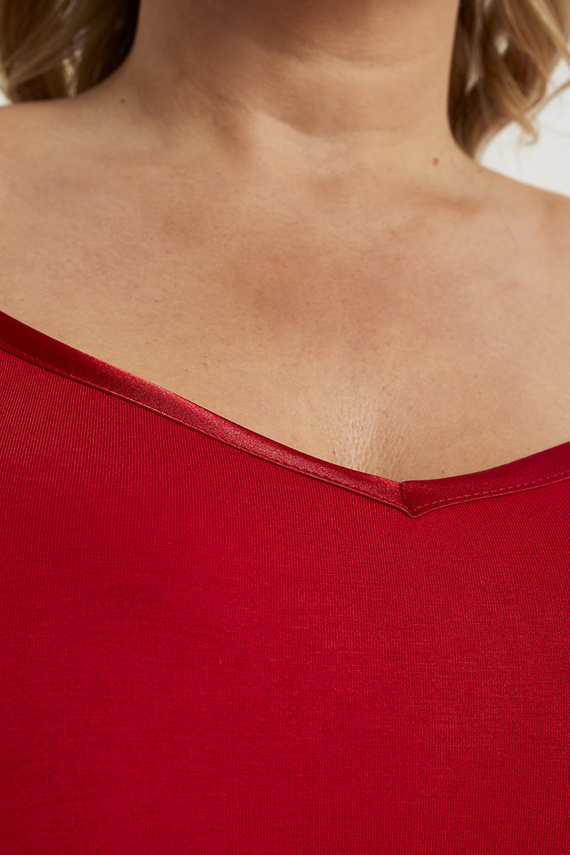 Koszula damska na wąskich ramiączkach Song Italia Fashion - czerwony