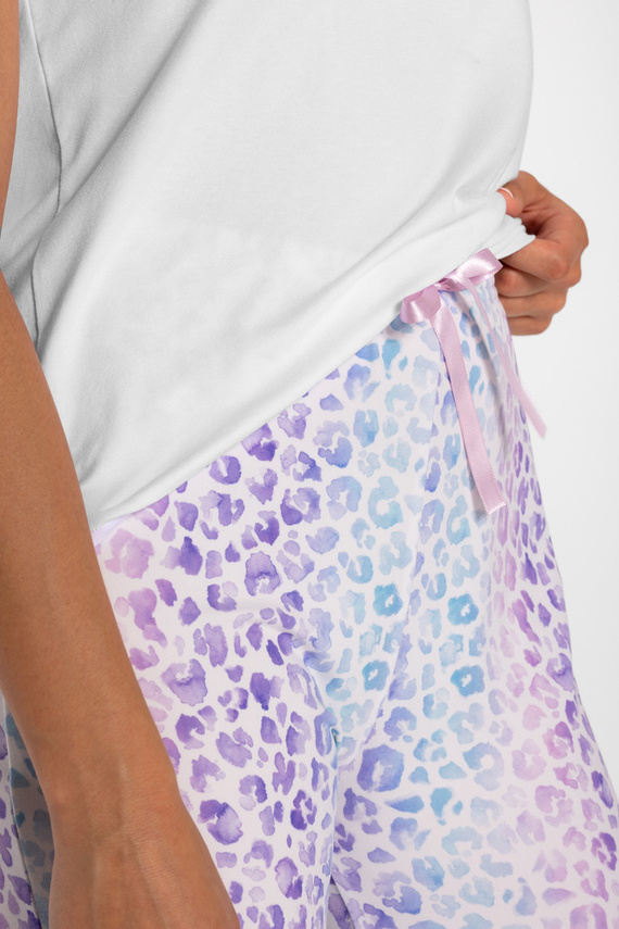 Piżama damska Coco Momenti Per Me white-lila