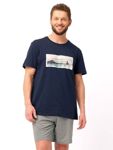 Piżama Męska MNS 606 Key - grafitowy