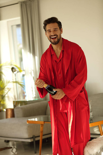 Szlafrok męski Lukas Dkaren - czerwony