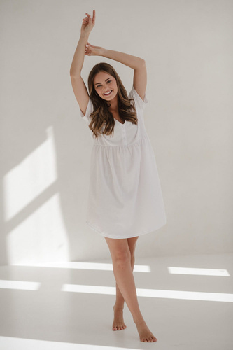 Koszula nocna ciążowa i do karmienia Aurora Milk&Love biały 