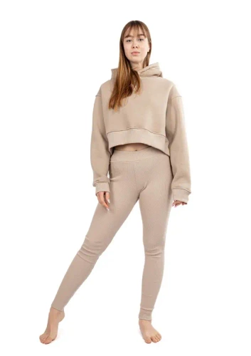 Komplet dresowy bluza+ legginsy DK-K-B13 Dkaren - cappuccino
