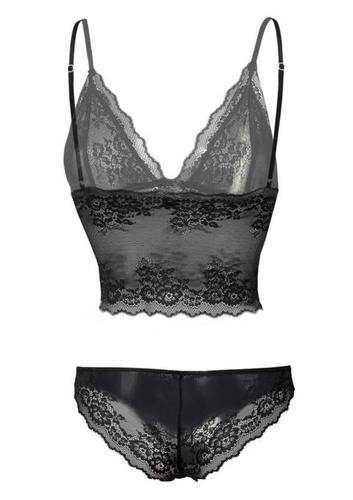 Piżama Damska Satynowa Melody DKaren - czarny