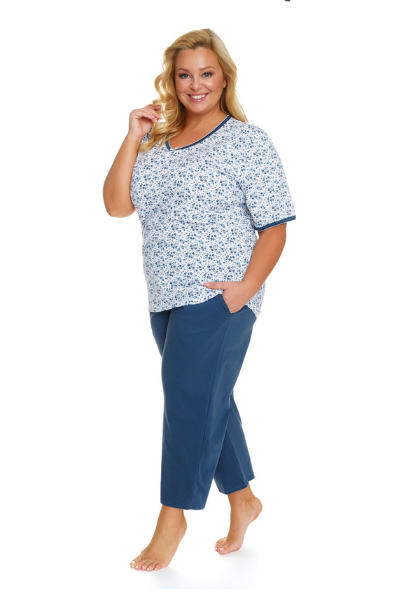 Piżama Damska Plus Size 5290 Doctor Nap - navy bloom