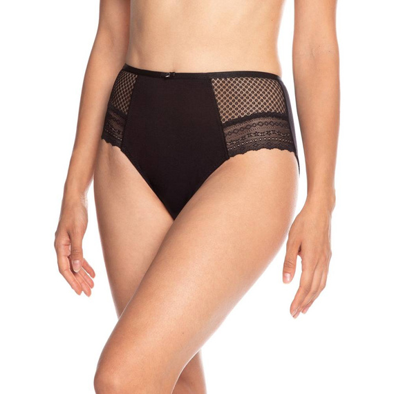 Figi Damskie L-1376 MD A'2 Lama czarny beżowy