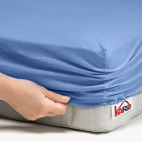 Prześcieradło Jersey z gumką KARO - niebieski 038