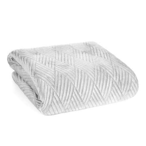 Narzuta dekoracyjna welwetowa wzór geometryczny Ariel 1 Eurofirany biały