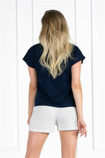 Piżama damska Celine Momenti Per Me navy-ecru