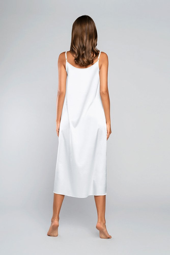 Koszula nocna wąskie ramiączko, długa Dotyk Italia Fashion -ecru