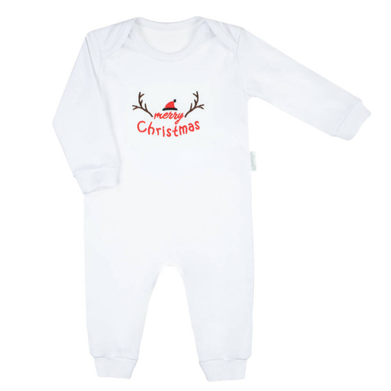 163515 Magia Świąt Pajacyk niemowlęcy Nicol - haft "Marry Christmas"