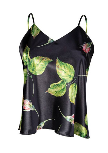 Top damski, wąskie ramiączko Flowers DK-TK DKaren - biały 007