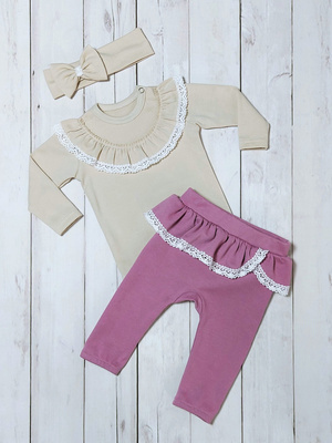 Spodnie niemowlęce Eliza Bambarillo wrzos