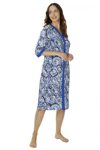 Koszula nocna 86671 Irene Mewa druk niebieski 