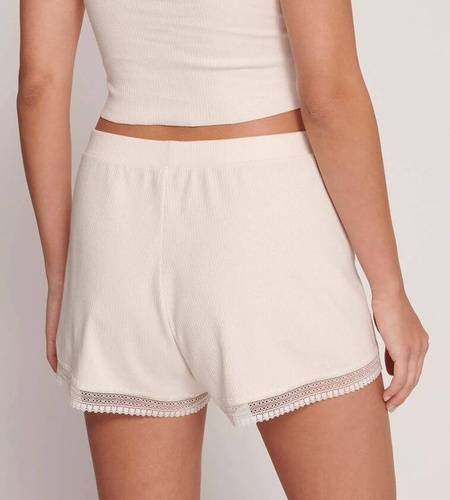 Krótkie spodenki piżamowe GO Ribbed Short Sloggi - Angora
