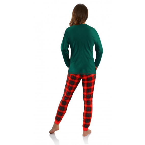 Piżama damska świąteczna 2576 Skrzat Sesto Senso zielony