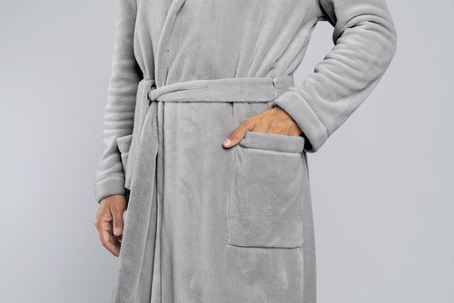 Szlafrok męski z kapturem Mimas Italian Fashion- camel 