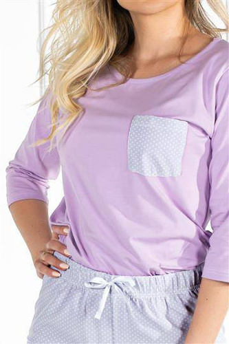 Piżama damska Lily Momenti Per Me lila-grey